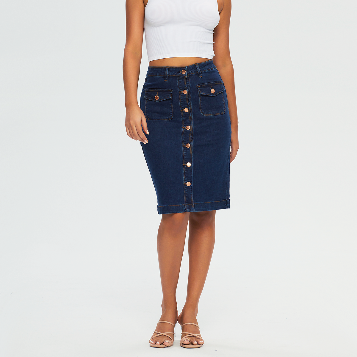 Denim Pencil Skirt