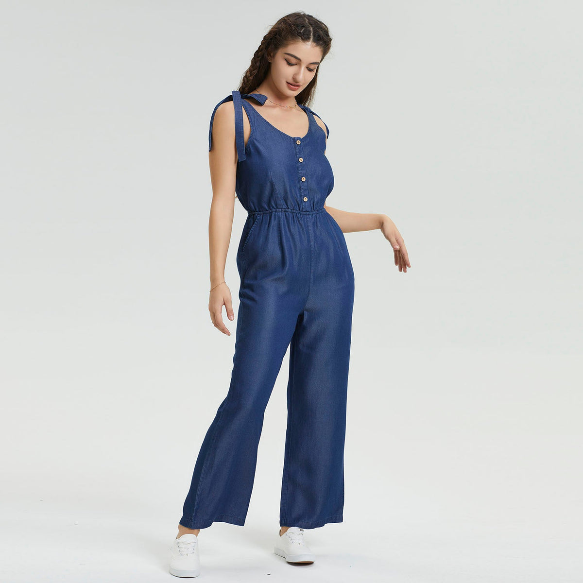 Buttoned Denim Jumpsuit