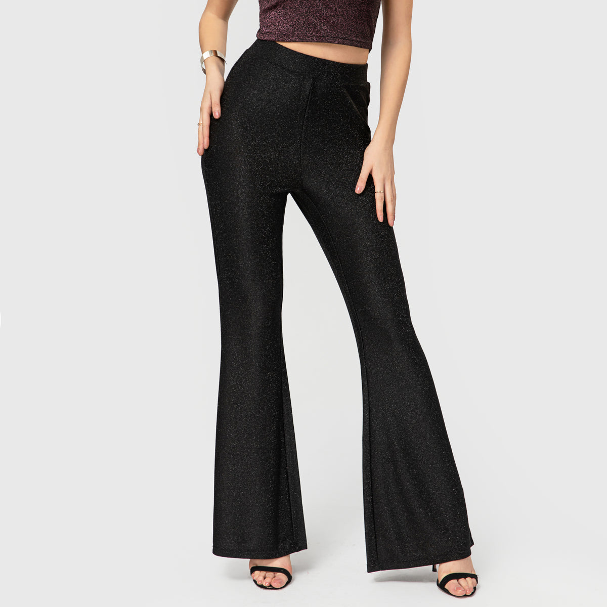 Metallic Flare Trousers